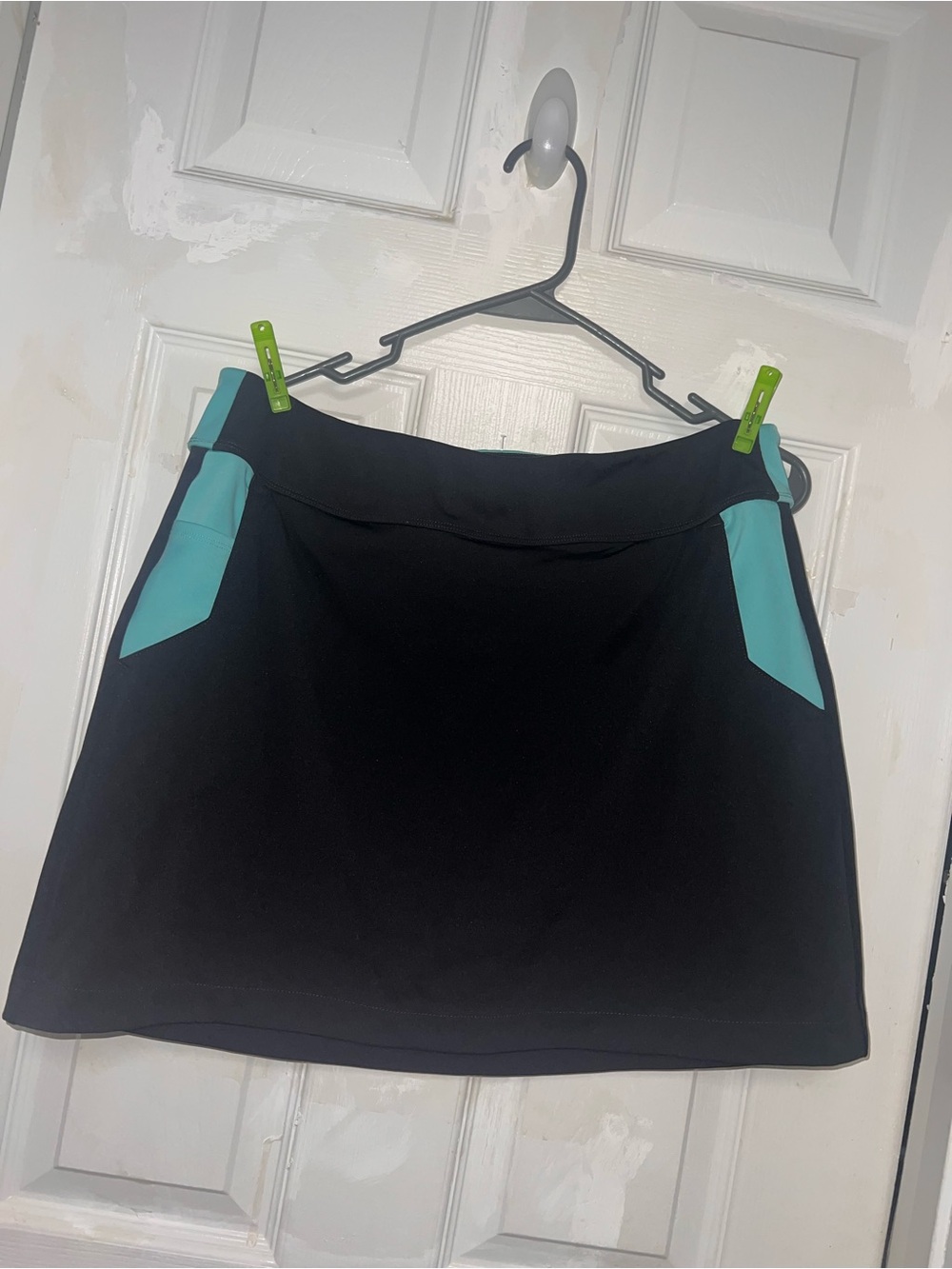 Greg Norman Collection Black Mini Skirt with Aqua Accents